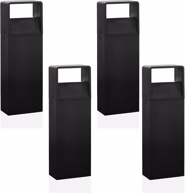 Loops 4 Pack Modern Anthracite Aluminium LED Outdoor Pedestal and Wall Lights, IP44 Rated, RGB Up/Down Lighting – 1