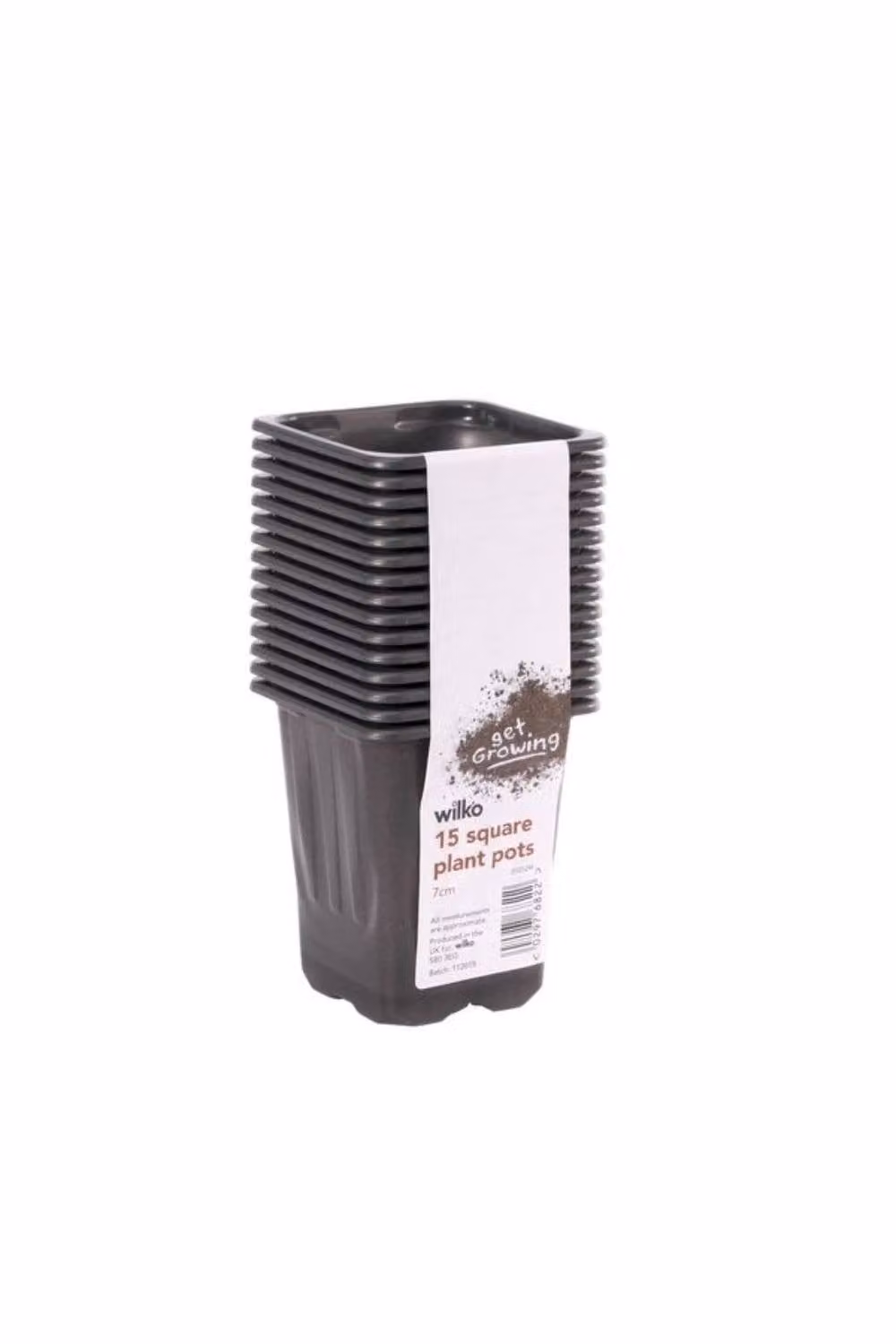 KDMD Black Square Plastic Planter Pots, 5 Pack, 7 cm – 2