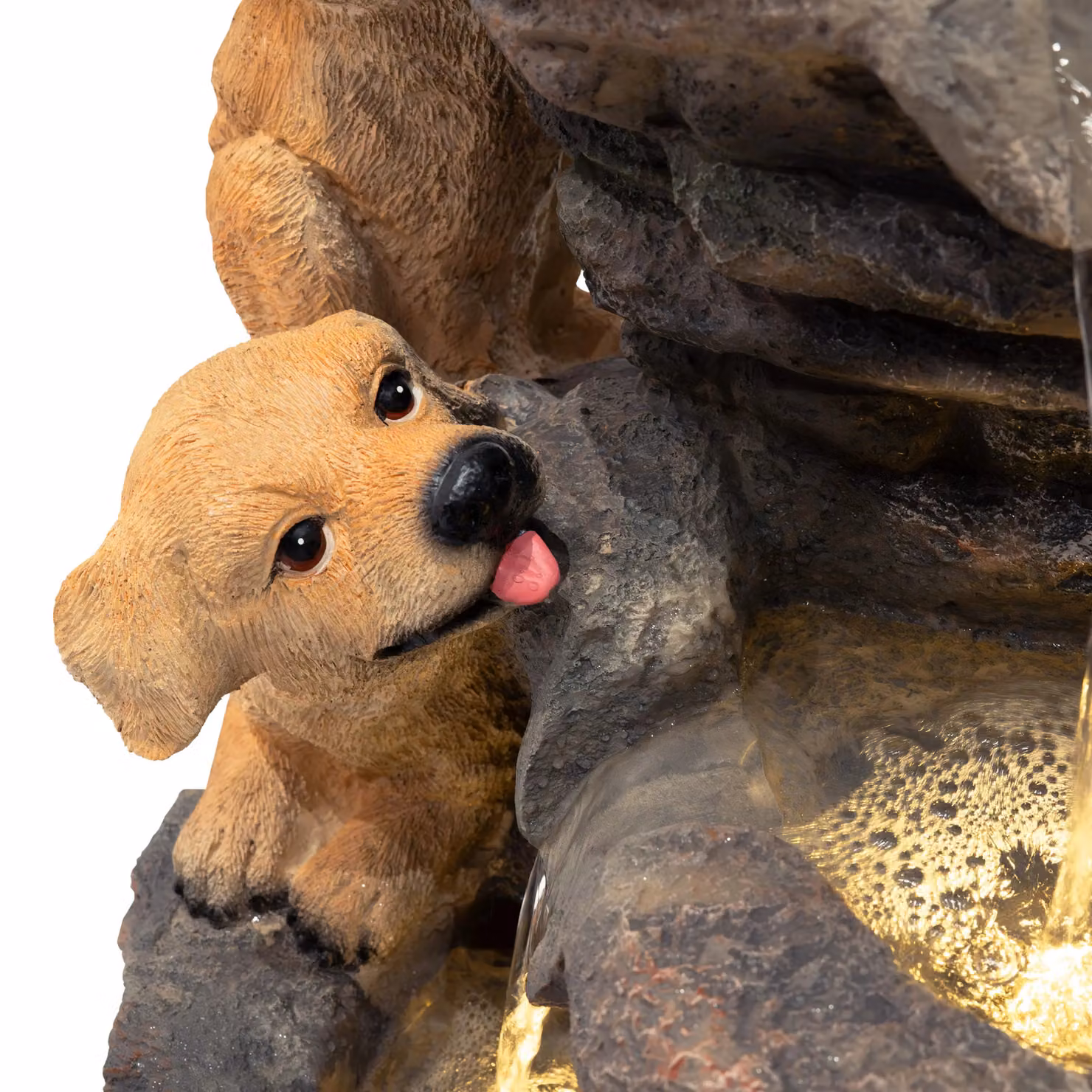 Monstershop Canine Creek Electric Water Feature Cascade in Grey, Polyresin, W/D/H: 46 x 38 x 64 cm – 5