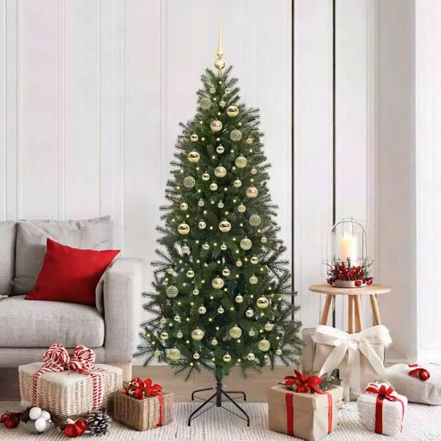 Berkfield Home Artificial Green Christmas Tree with 300 LEDs, Height: 180 cm