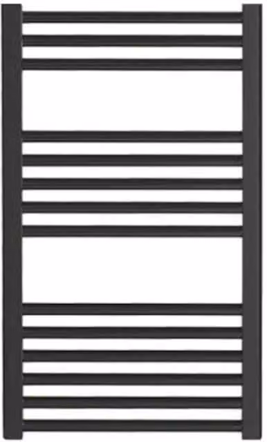 Bray Dual Fuel Straight Heated Towel Rail, Black, Width: 80 cm