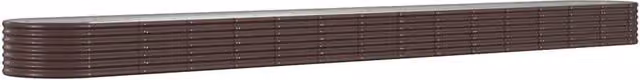 Berkfield Home Garden Powder-coated Steel Raised Bed in Brown, W/D/H: 620 x 80 x 36 cm – 1