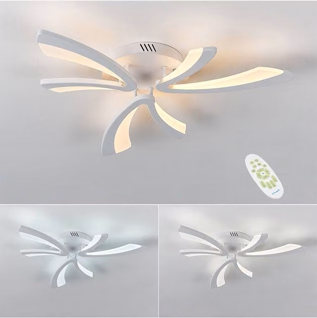 Livingandhome Modern V-Shape LED Semi-Flush Mount Ceiling Light in White