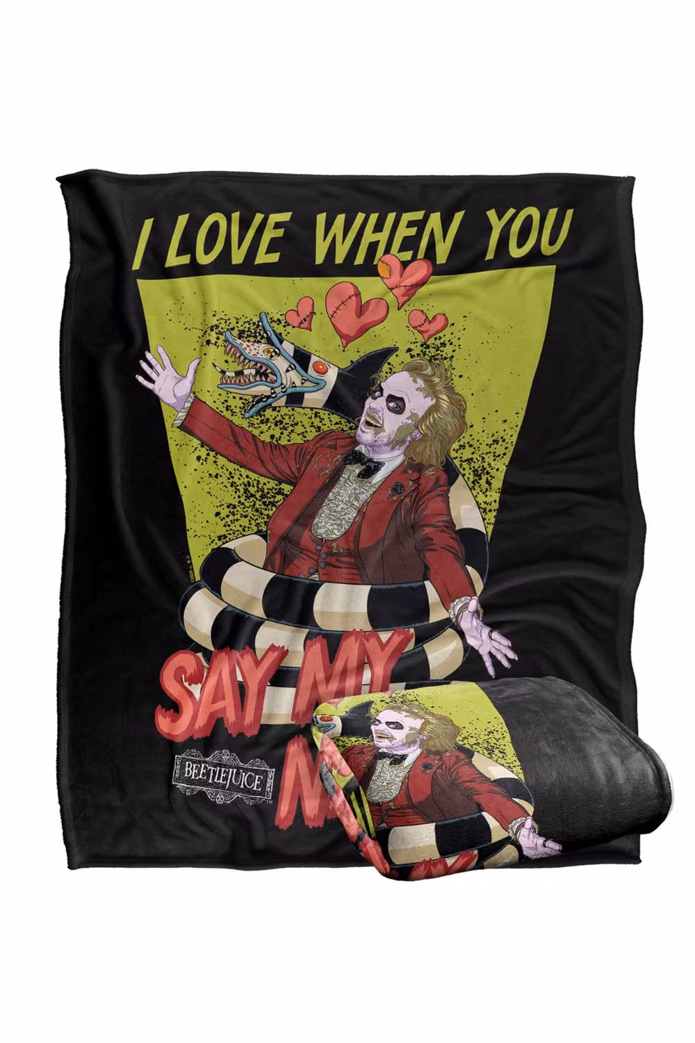 Logovision Beetlejuice Same My Name Super Soft Silky Touch Fleece Throw Blanket, Multicolour, W: 152 cm, D: 127 cm – 7