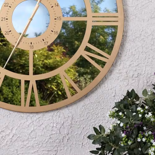 Charles Bentley Coniston Gold Mirrored Skeleton Wall Clock, W/D/H: 80 x 80 x 5 cm – 2
