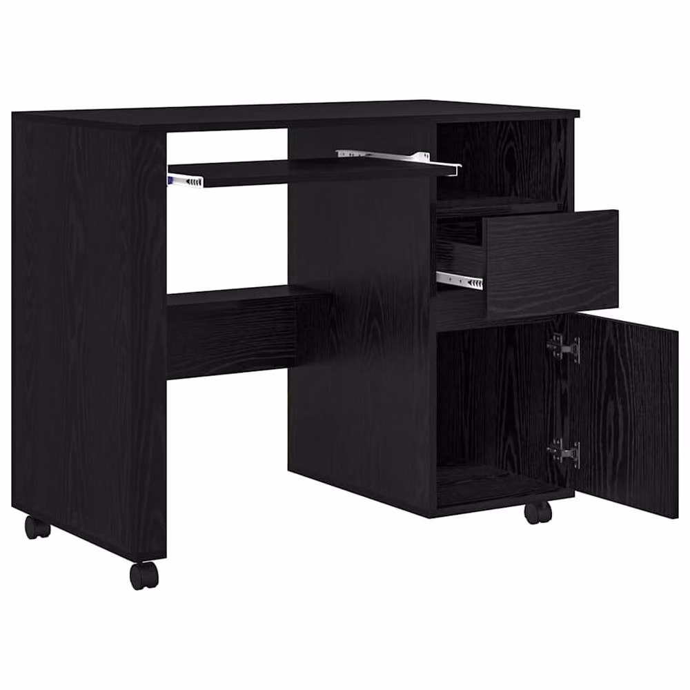 Berkfield Home Traditional Black Oak Computer Desk in Black Oak Engineered Wood – 4