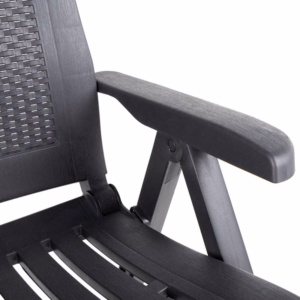 Berkfield Home Garden Reclining Chairs, 2 Piece Set, Anthracite Dark Grey Plastic – 4