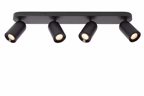 Lucide Punch Dimmable and Adjustable Ceiling Spotlight Bar in Black with 4xGU10 LED Lamps – 1