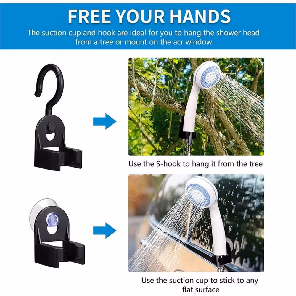 VOGREX Rechargeable Handheld Shower with Hook for Garden, Dog and Outdoor Use, White – 3