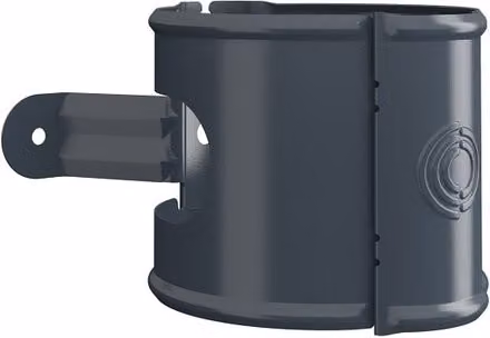 Lindab Galvanised Steel Universal Downpipe Clip, 75mm, Anthracite Grey