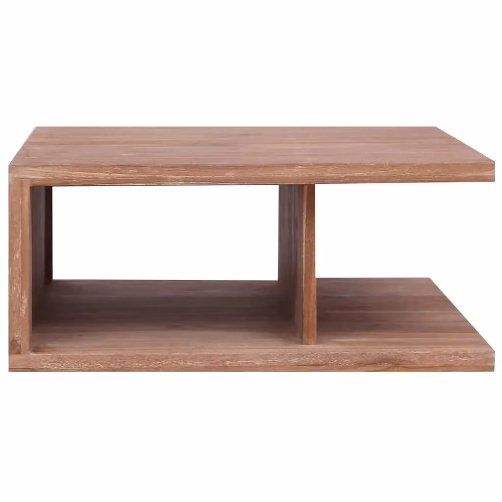 Berkfield Home Rustic Square Coffee Table in Brown Solid Teak Wood, W/D/H: 70 x 70 x 30 cm – 2