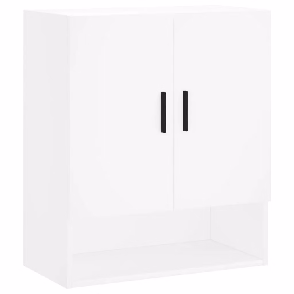 Berkfield Home Wall Mounted Cabinet in White with Hinged Doors and Internal Shelves, W/D/H: 60 x 31 x 70 cm – 2