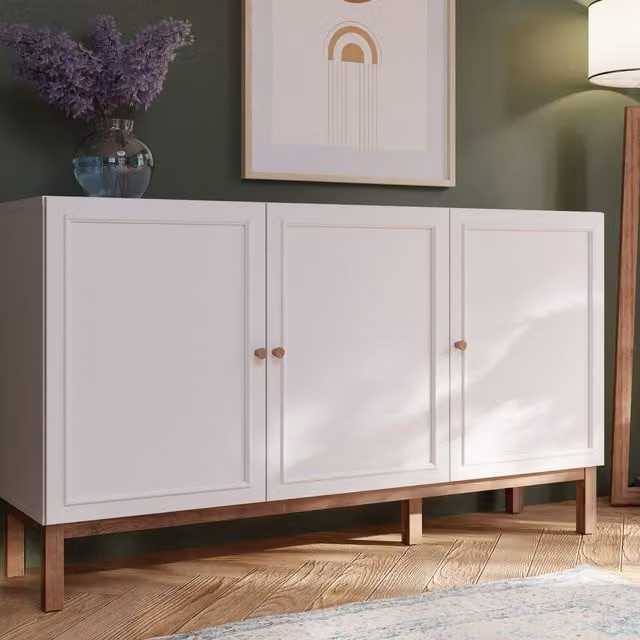 Furniture To Go Wensley 3 Door 1 Drawer Sideboard in Light Grey and Oak