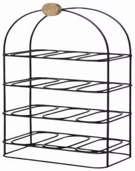 Minster 12 Bottle Cast Iron Wine Rack, Black, L63 x W33 x H18 cm