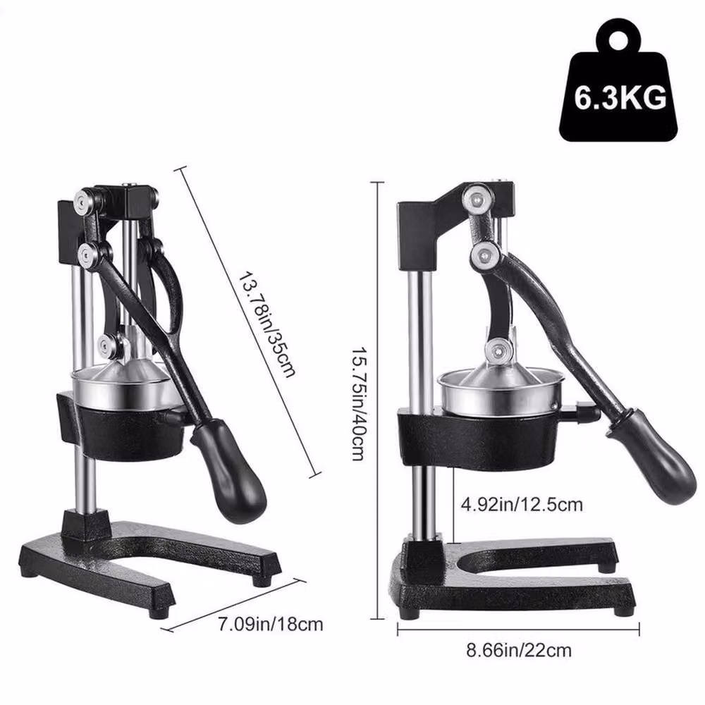 KORVIXA Manual Citrus Juicer and Fruit Hand Press with Ergonomic Grip in Black and Multicolour Cast Iron – 2