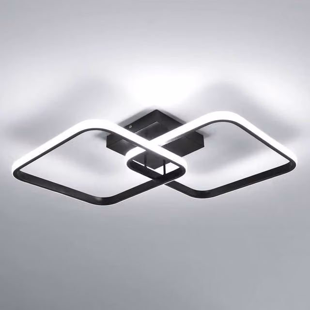 Goeco Modern Square LED Ceiling Light, 42 W, Black Acrylic and Aluminium, 6500 K Cool White – 1