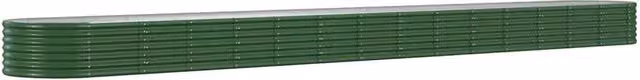 Berkfield Home Garden Powder-coated Steel Raised Bed, Green, W: 620 cm, D: 80 cm, H: 36 cm