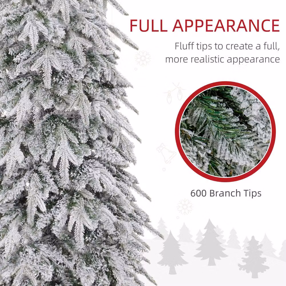 STILVORA 6ft Unlit Artificial Snowy Christmas Tree in Green – 4