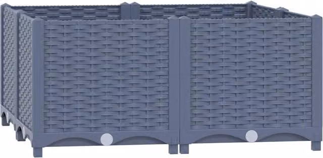 Berkfield Home Grey Polypropylene Raised Bed W/D/H: 80 x 80 x 38 cm – 1