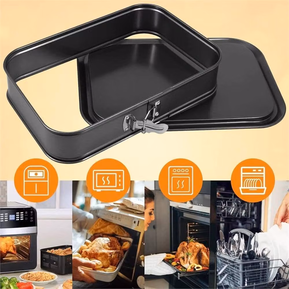 PAWNORA Non-Stick Rectangular Springform Cake Tin in Black – 4