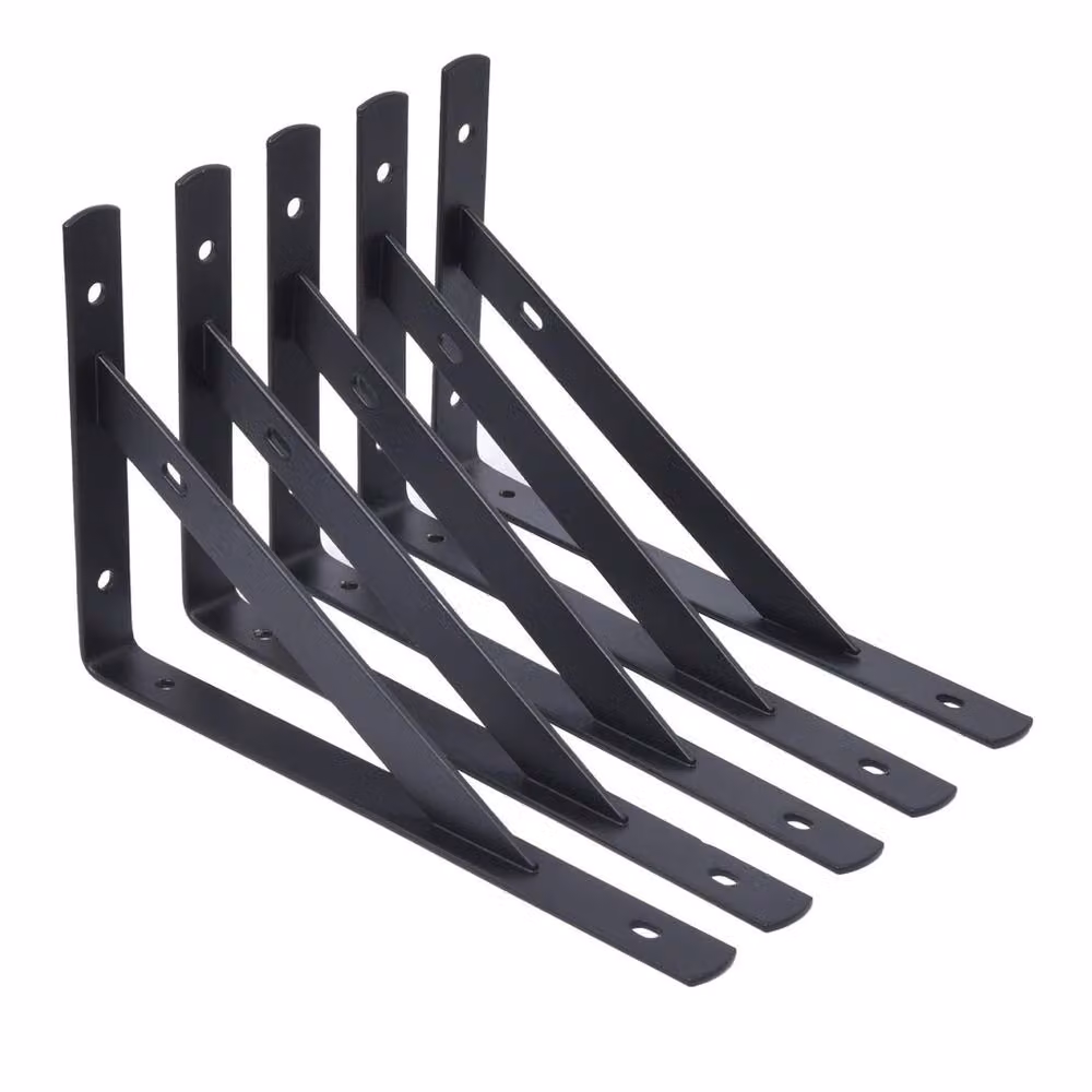 Havendro 10 Piece Heavy-Duty Steel Triangle Shelf Brackets in Black – 4