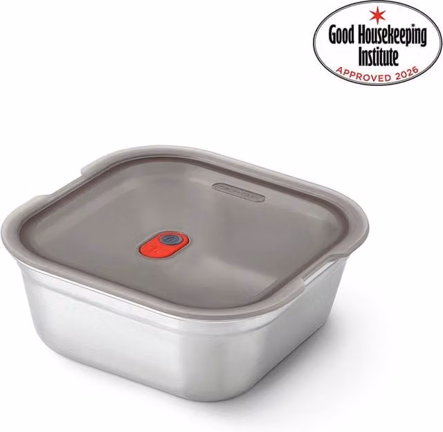 Black + Blum Small Stainless Steel Leakproof Food Box in Grey and Red
