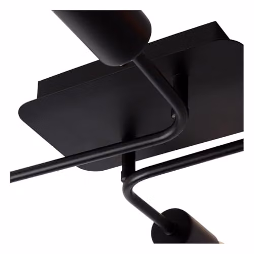 Lucide Lester Dimmable Black Metal Flush Ceiling Light with 4 x E27 Sockets, W/D/H: 39 x 39 x 9 cm – 4