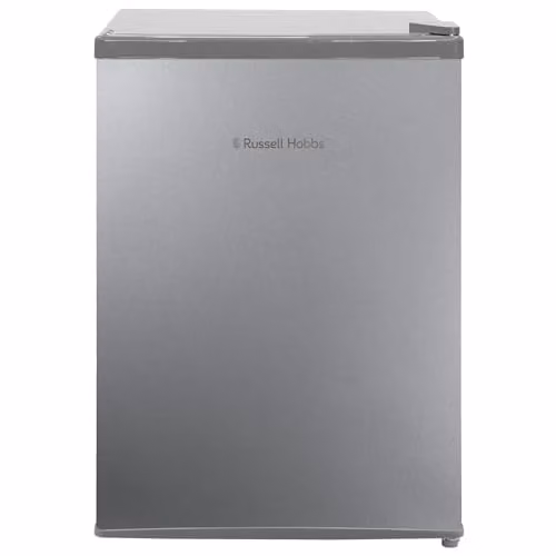 Russell Hobbs Silver Countertop Mini Fridge with 66L Capacity, Reversible Door and Bottle Rack, W/D/H: 44.5 x 41.0 x 51.0 cm