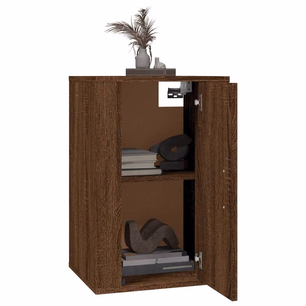 Berkfield Home Wall Mounted TV Cabinet in Brown Oak, W/D/H: 40 x 34.5 x 60 cm – 3