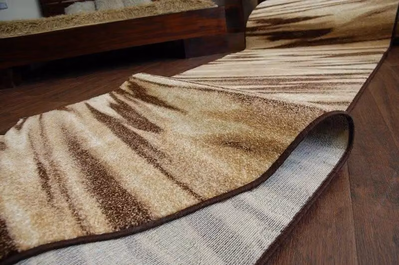 RugsX Heat-Set Fryz Brown Abstract Modern Runner, W: 100 cm, L: 200 cm – 4