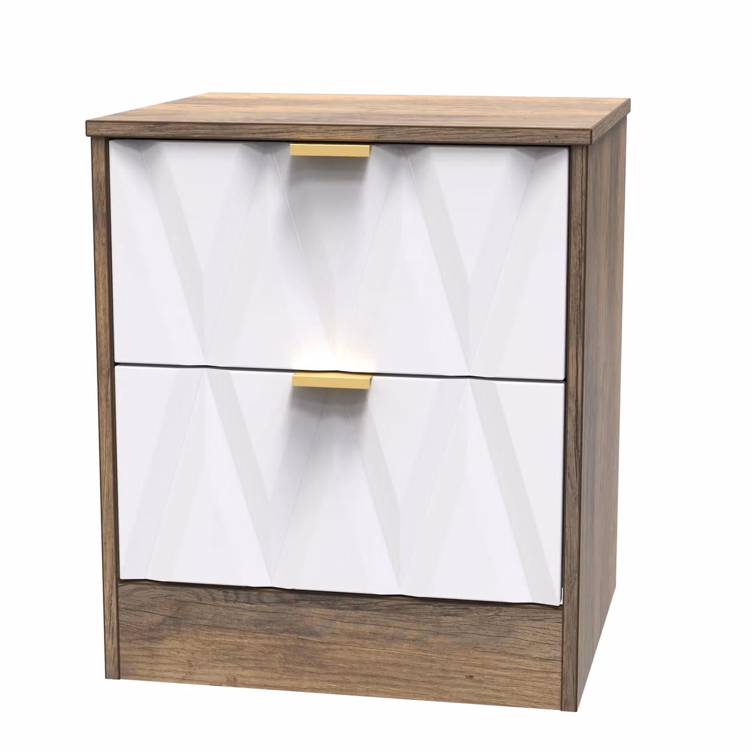 Ready Assembled 2 U Washington 2 Drawer Bedside Table in Dark Brown, Small – 2