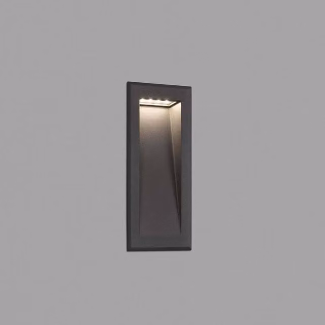 Netlighting Soun LED Recessed Outdoor Wall Lamp, Dark Grey, IP65, W/D/H: 23.9 x 19.56 x 7.3 cm
