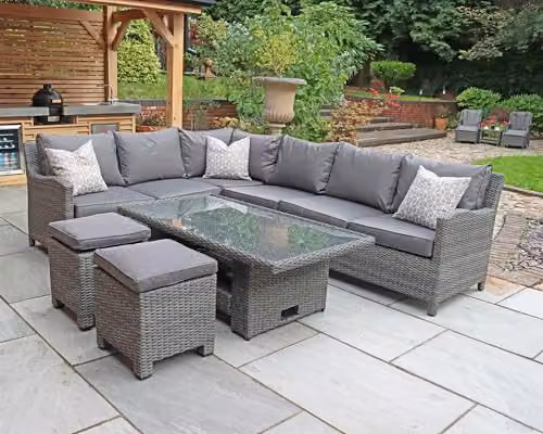 Royalcraft Paris 7pc Deluxe Modular Corner Dining Set in Grey – 2
