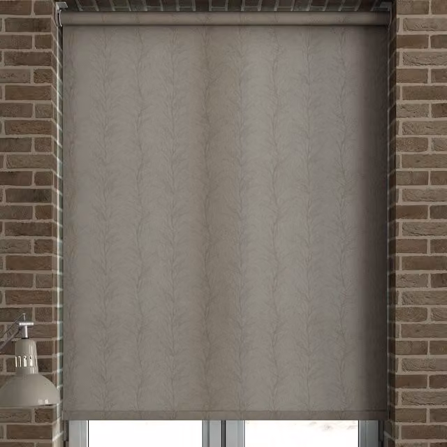 Terrys Made to Measure Semi-Transparent Floral Roller Blind in Grey