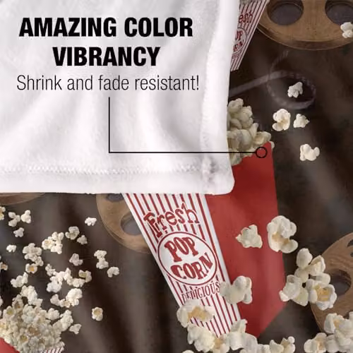 JQ Licensing Popcorn Pattern Silky Touch Super Soft Dotted Fleece Throw Blanket, Multicolour, W: 91 cm, D: 147 cm – 4
