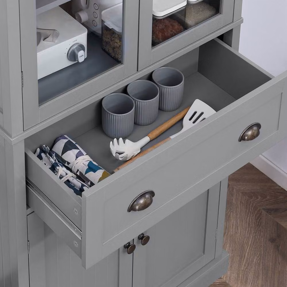 Wyld Haus Todi Hael Tall Kitchen Pantry Cupboard, Grey and Oak, H 182.5 x W 76.0 x D 40.0 cm – 5