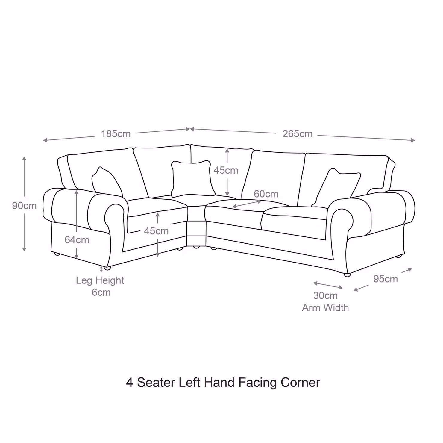 Furnishings For Less UK Portland 4 Seater L Shaped Corner Sofa in Beige Fabric and Synthetic Leather, Left Hand Facing – 4