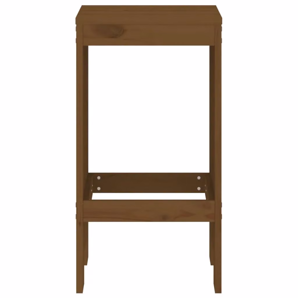 Berkfield Home Set of 2 Rustic Solid Wood Pine Bar Stools, Honey Brown, W/D/H: 40 x 36 x 75 cm – 3