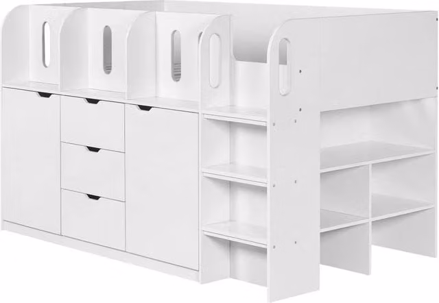Cheshire Cosmos Mid Sleeper Bed Single White W/D/H: 90 x 200 cm