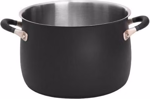 Meyer Accent Stainless Steel Stockpot, Black, Diameter: 24 cm