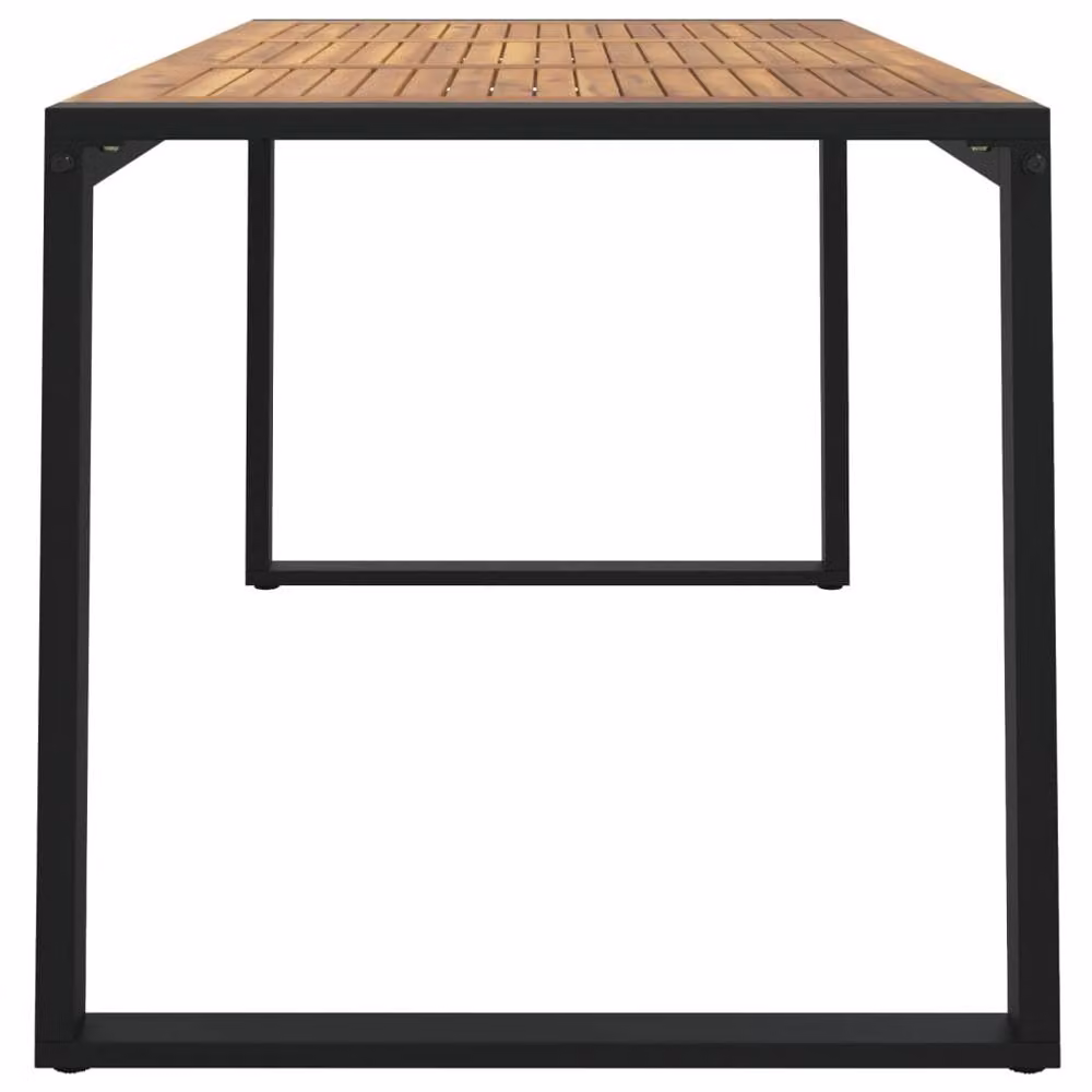 Berkfield Home Brown Acacia Wood Garden Table with U-shaped Legs W/D/H: 140 x 80 x 75 cm – 4