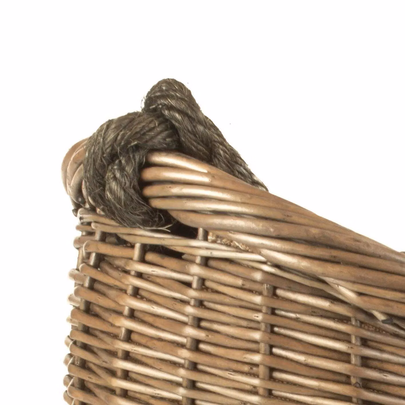 Red Hamper Antique Wash Wicker Carrying Basket with Rope Handles in Brown – 2