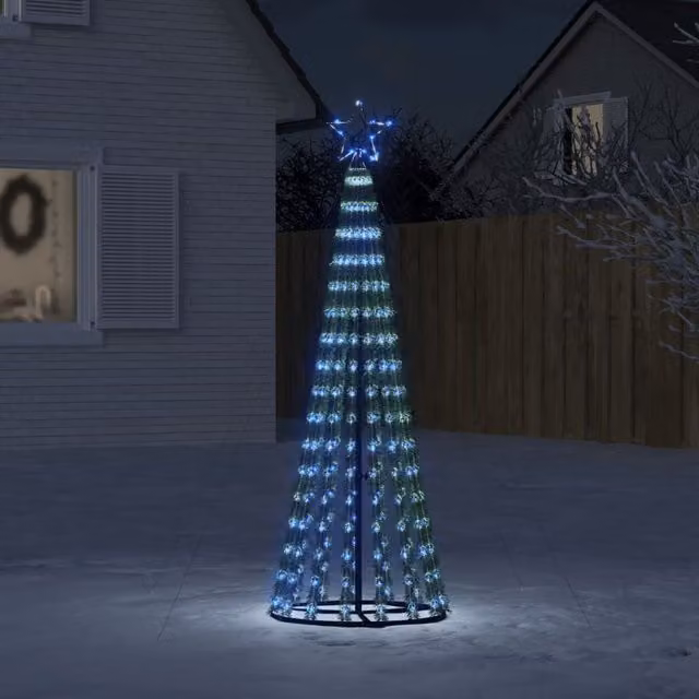 Berkfield Home Christmas Tree Light Cone with 275 Blue LEDs, Height: 180 cm – 1