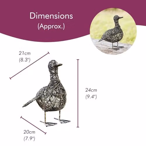Paper High Kriti the Small Flapping Duck Metal Garden Ornament in Bronze – 3