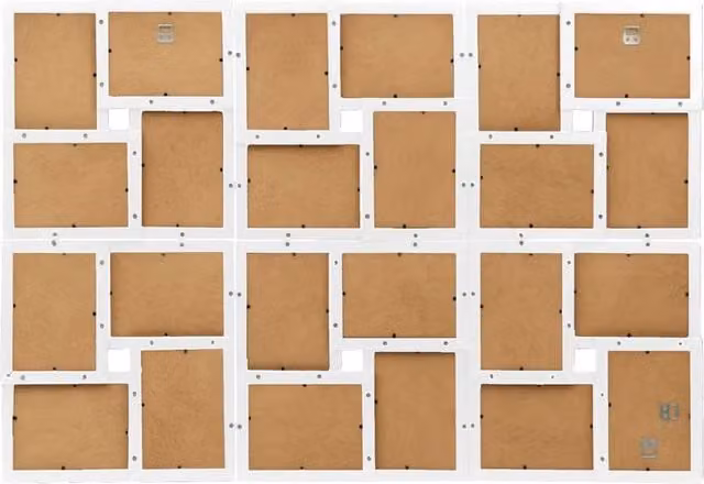 Berkfield Home Modern Collage Photo Frame in White, fits 24 pictures of 13 x 18 cm