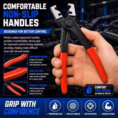 Autojack Red and Black Clic R Type Car Hose Clip Pliers and Multifunctional Boot Clamp Repair Tool – 3