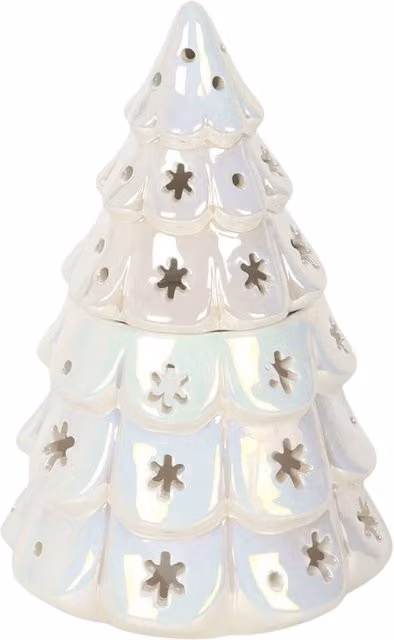Kingsbury Gifts White Ceramic Fir Tree Tabletop Oil Burner