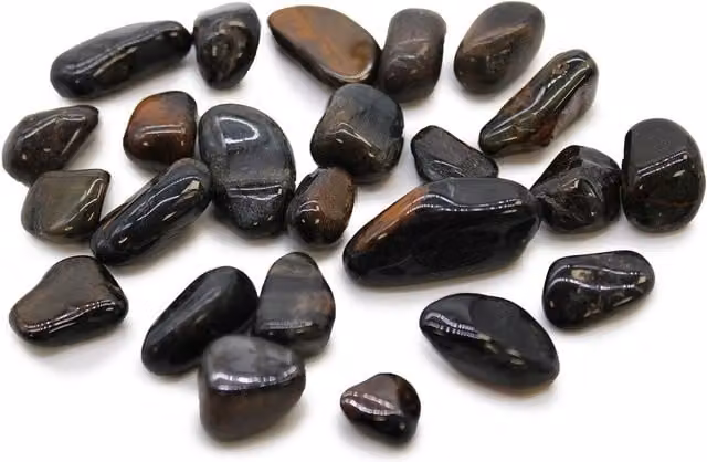 KDMK Small African Tiger's Eye Tumble Stones in Blue and Brown