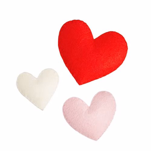 Lights4fun Set of 3 Red and Pink Felt Heart Shaped Tabletop Decorations – 2