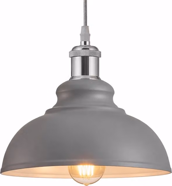 Innoteck Retro Industrial Dome Metal Pendant Lampshade in Grey